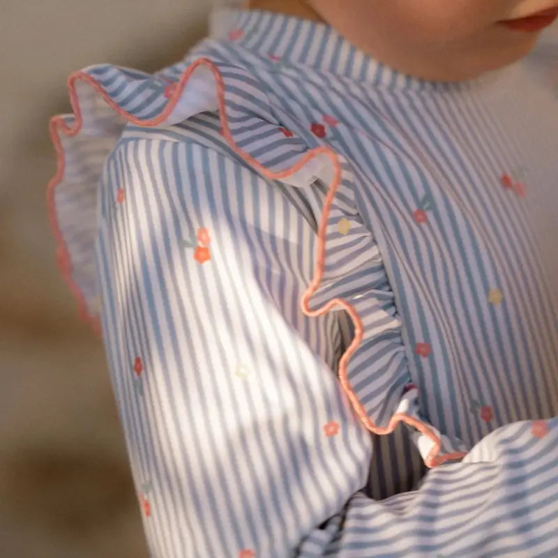 Little Dutch Μπλουζάκι μακρυμάνικο με προστασία UV Sunny Flowers Blue