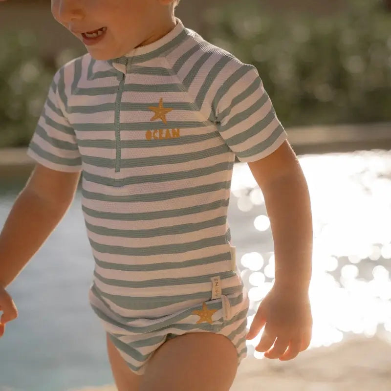 Little Dutch Μαγιό πάνα Stripes Surf Blue