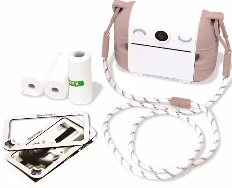 KIDYWOLF Φωτογραφική μηχανή με θερμική εκτύπωση - Ροζ Instant Camera