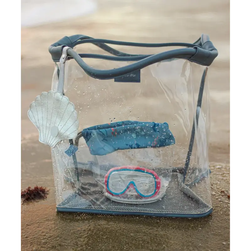 Play and Store Διάφανη τσάντα με διάτρητο πάτο Blue