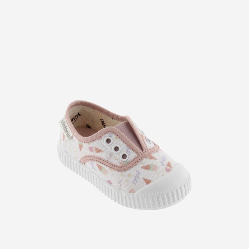 Victoria Elastic Canvas Ice-cream Sneakers