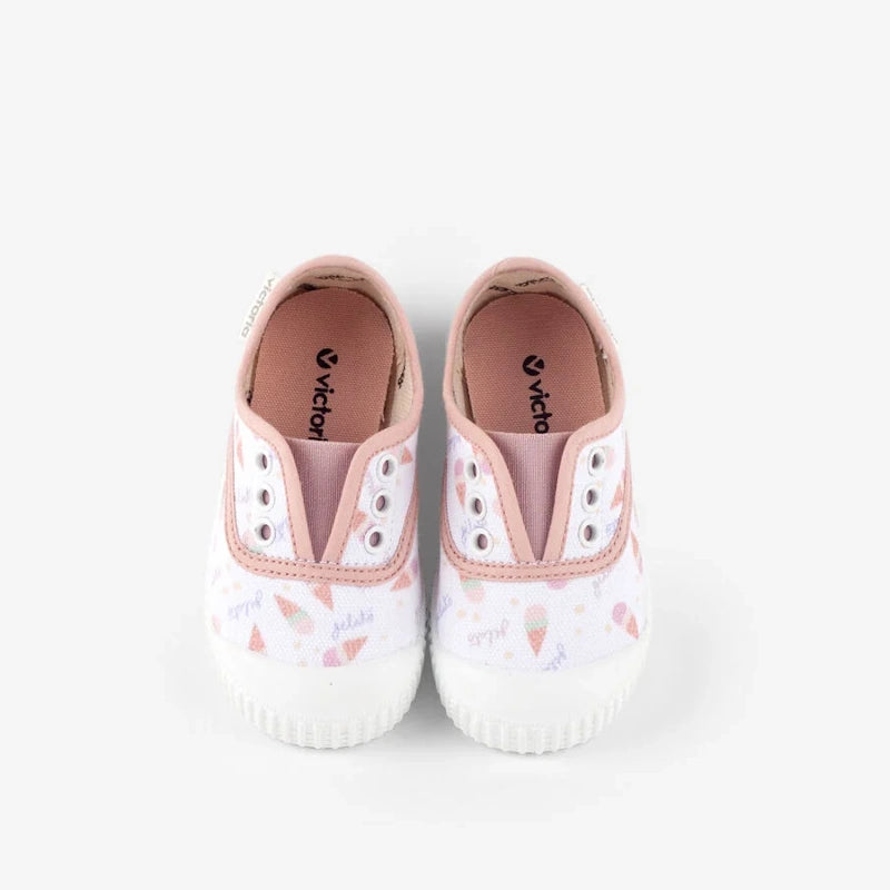 Victoria Elastic Canvas Ice-cream Sneakers