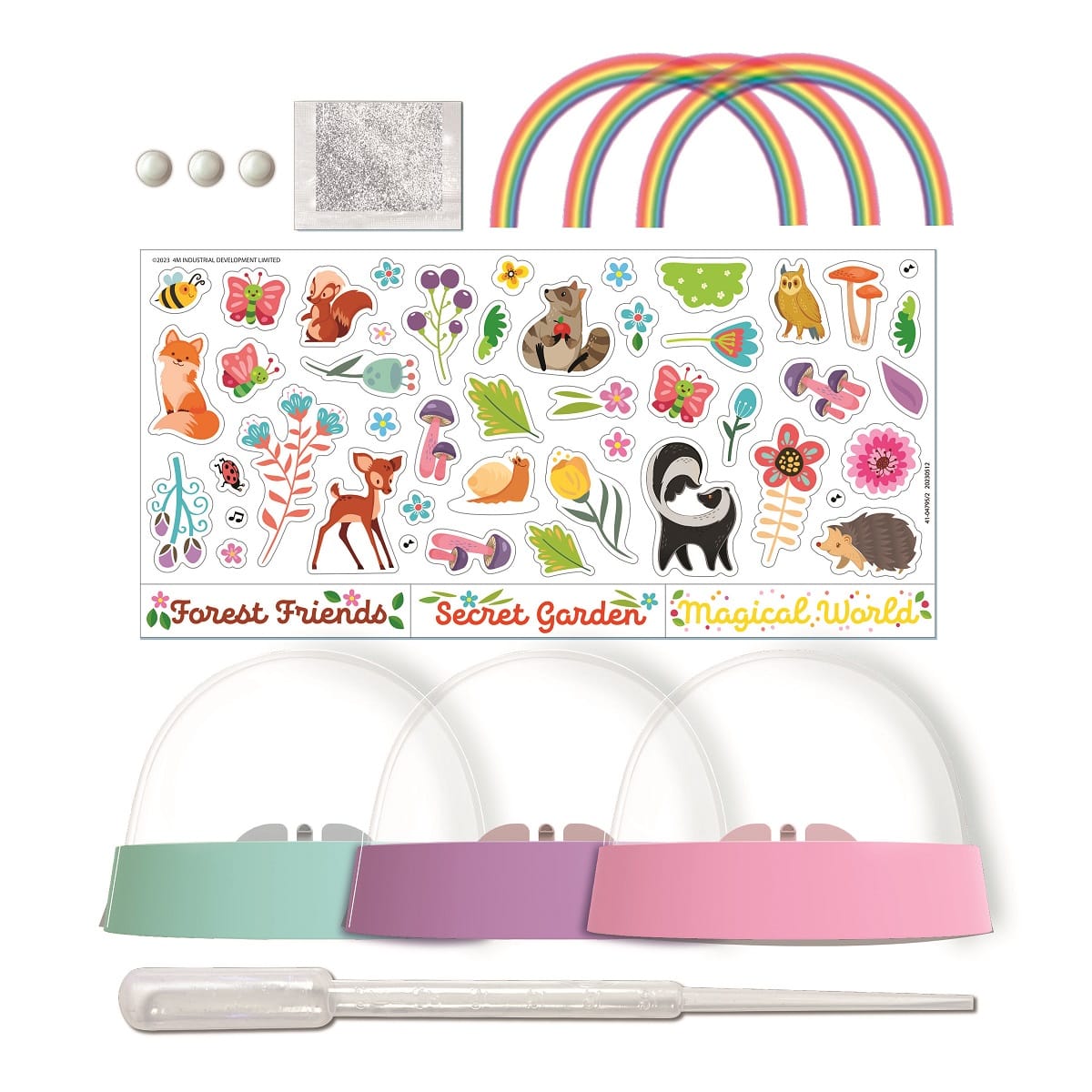 Kidzlabs Χιονόμπαλες Ουράνιο Τόξο με Glitter