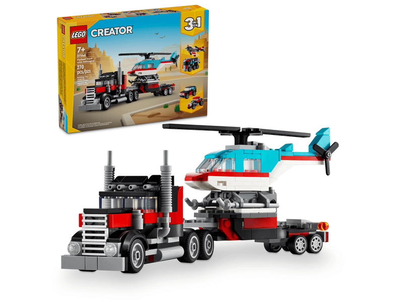 The Lego® Creator 3in1 Flatbed With Helicopter 