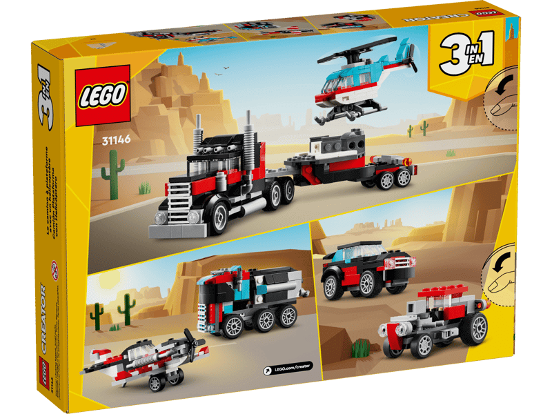 The Lego® Creator 3in1 Flatbed With Helicopter 