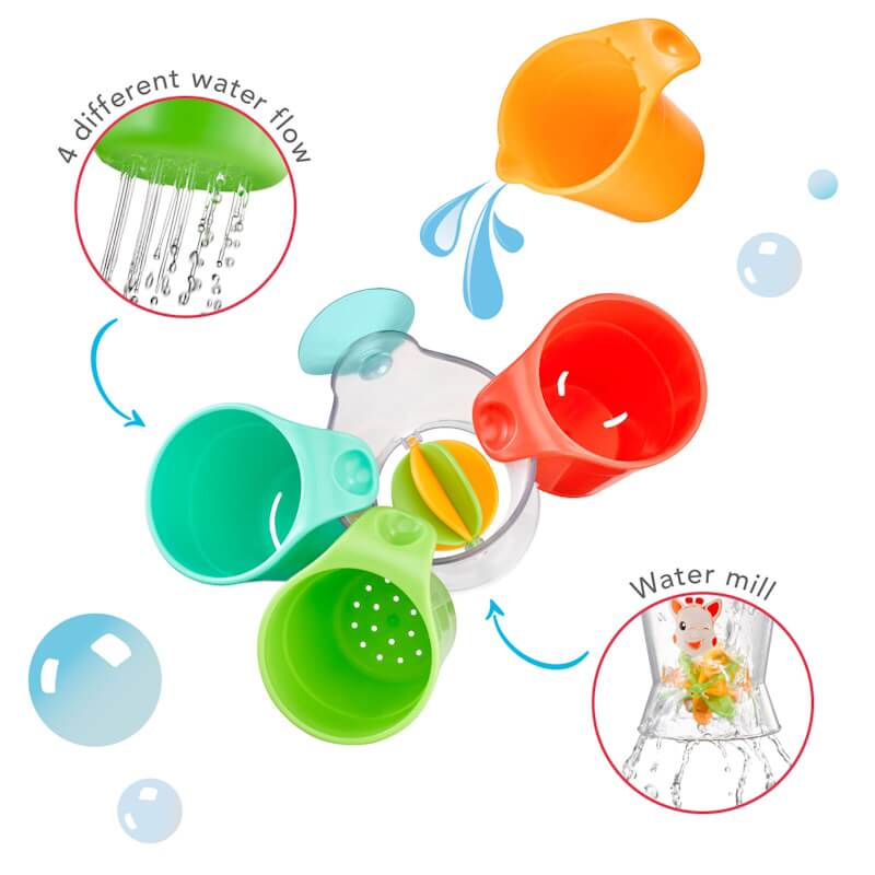 Sophie La Girafe Παιχνίδι μπάνιου πολύχρωμα κυπελάκια