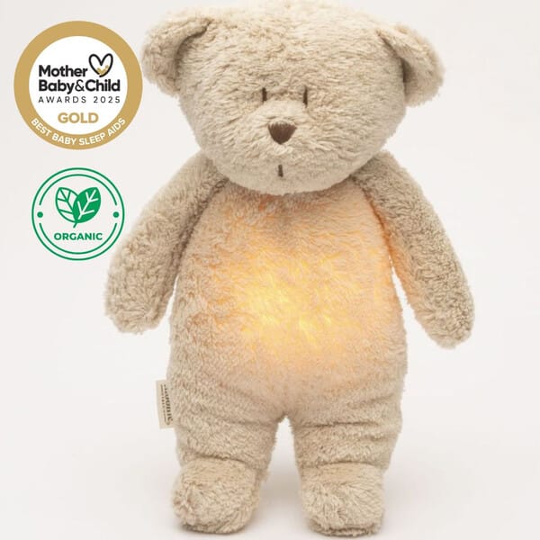 MOONIE 2.0: Επαναφορτιζόμενο βοήθημα ύπνου με ηχογράφηση & αισθητήρα κλάματος – Οργανικό βαμβάκι Sand