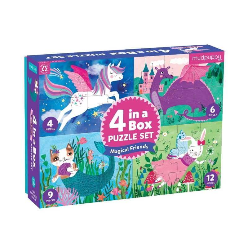 beginner-puzzles-mudpuppy-magical-friends-4-in-a-box-progressive-puzzle-1