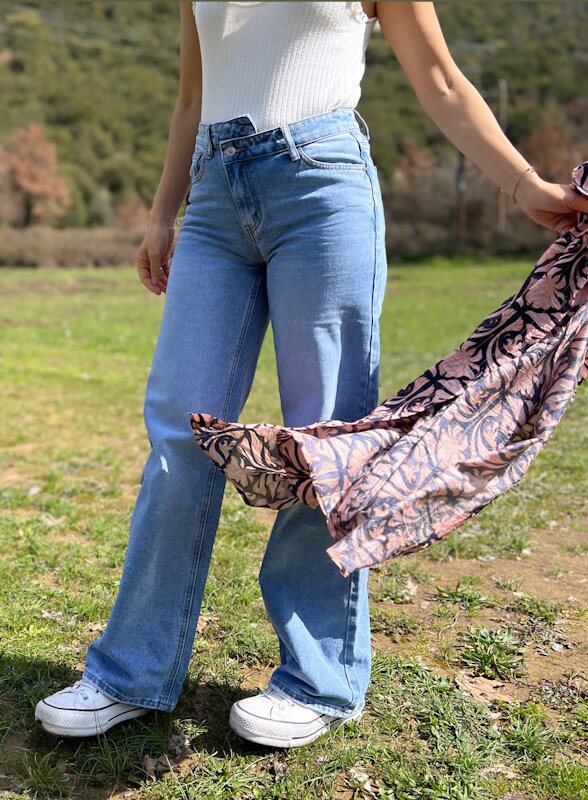 Wide Leg Jeans - Denim
