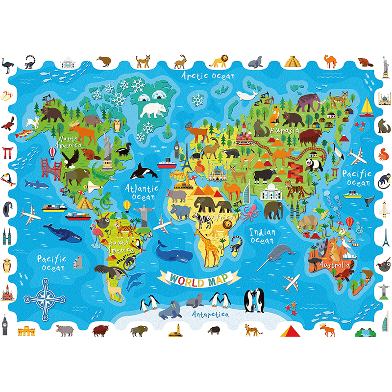 Ludattica Detective Puzzle Animals Map 108pcs