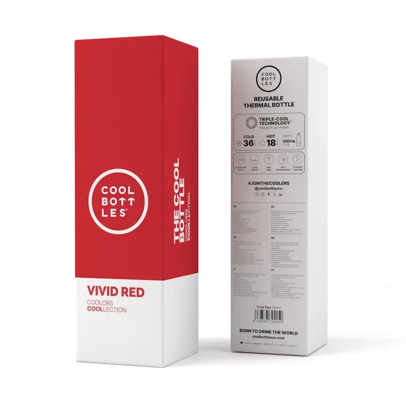 Cool Bottles Ανοξείδωτο μπουκάλι-θερμός Vivid Red 500ml