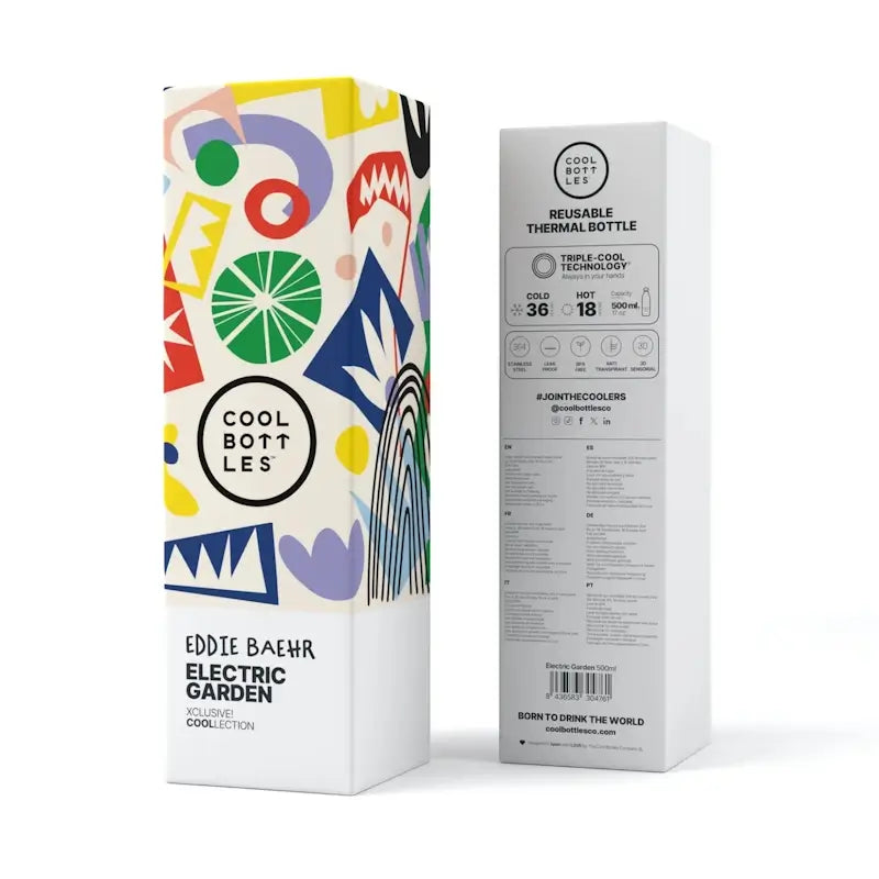 Cool Bottles Ανοξείδωτο μπουκάλι-θερμός Electric Garden 500ml