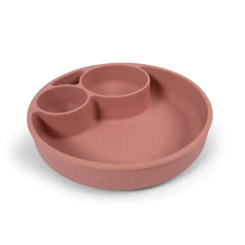 Filibabba Silicone Divided Plate - Rose