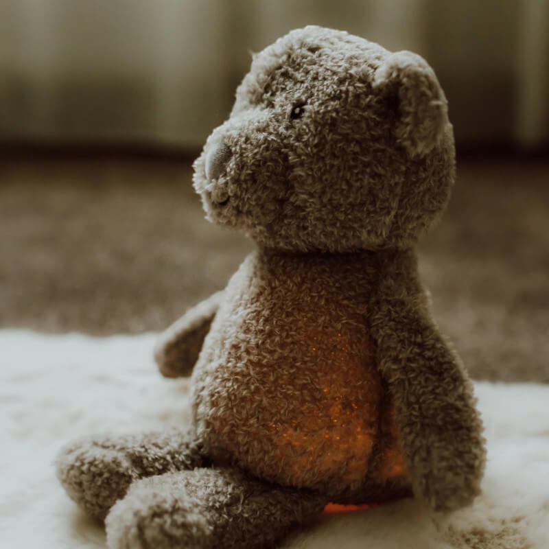 FLOW. Υφασμάτινο αρκουδάκι Lou με φωτάκι νυχτός - grey