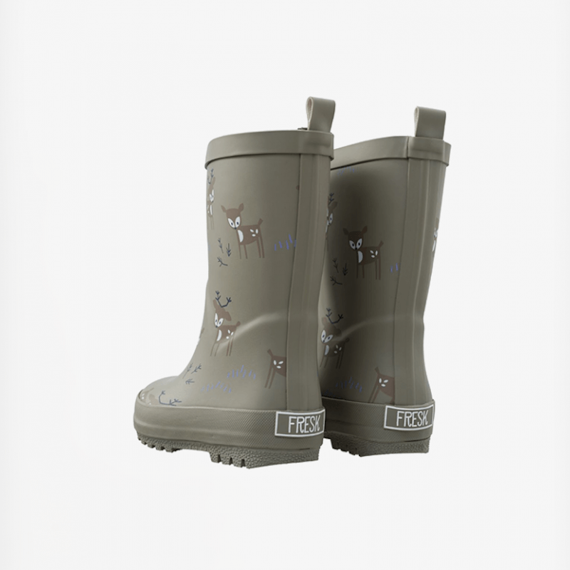 Fresk Παιδικές Γαλότσες από 100% φυσικό καουτσούκ - Deer Olive