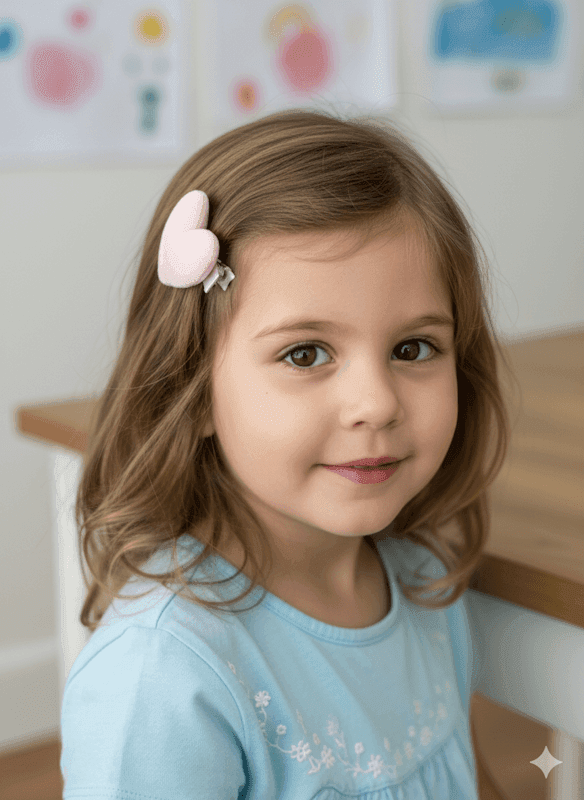 Olivia Bloom Felt Heart Set in Lilac