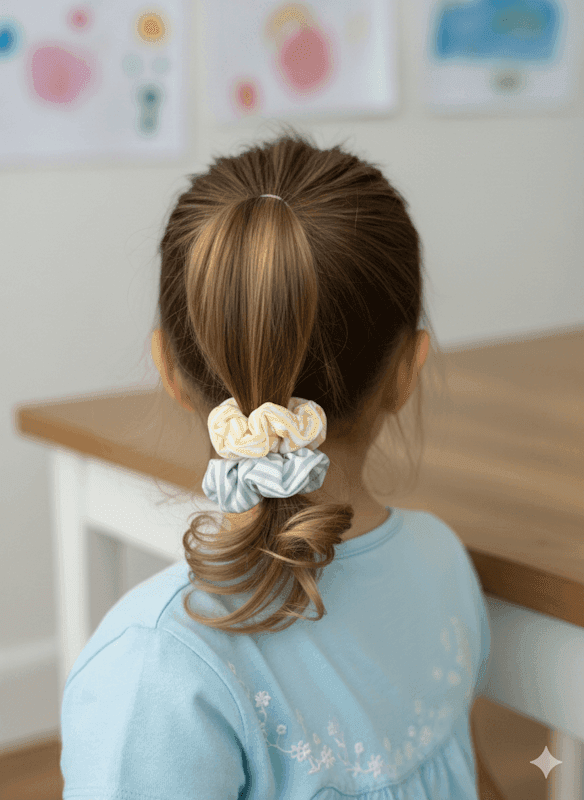 Olivia Bloom Le Stripe Scrunchie Set in Lemon/Mint