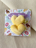 Olivia Bloom Felt Heart Set in Lemon