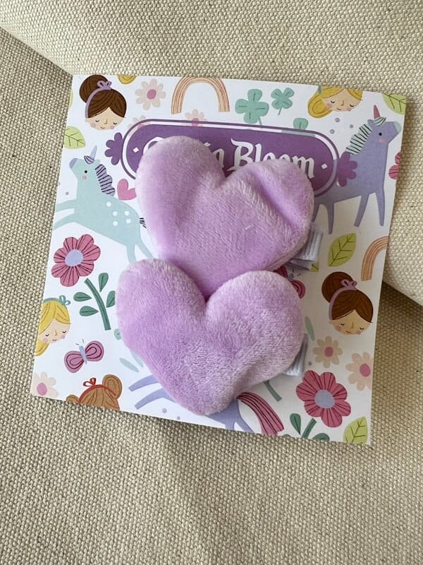 Olivia Bloom Felt Heart Set in Lilac
