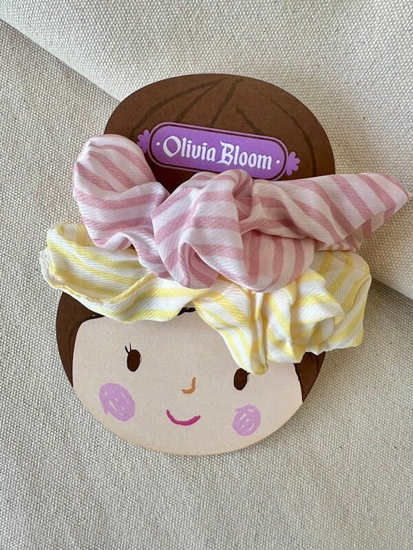 Olivia Bloom Le Stripe Scrunchie Set in Lemon/Rose