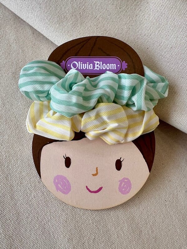 Olivia Bloom Le Stripe Scrunchie Set in Lemon/Mint