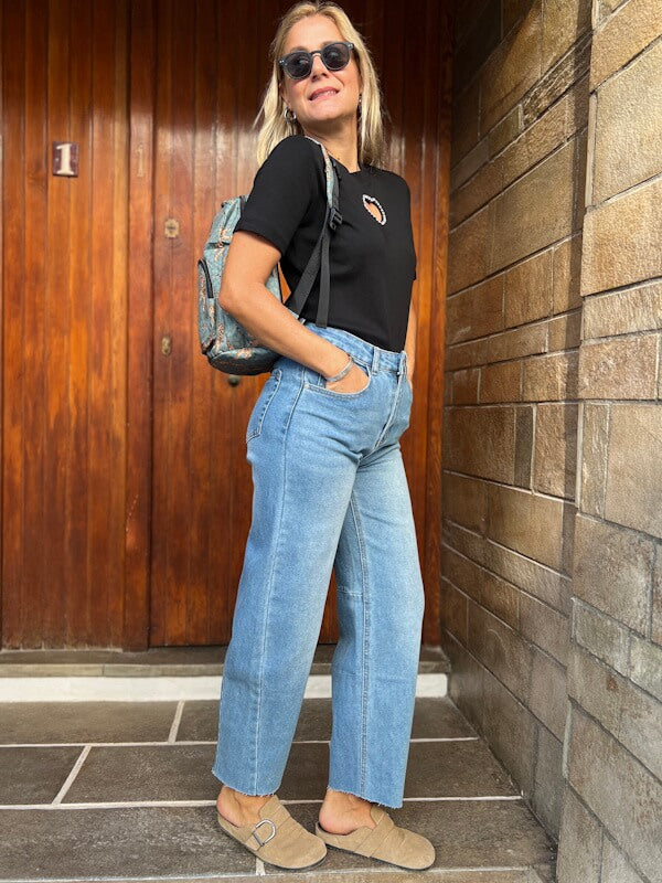 Capri Mom Jeans - Denim