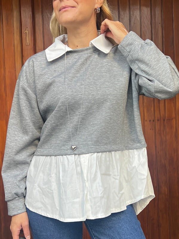 May Layer top in Grey