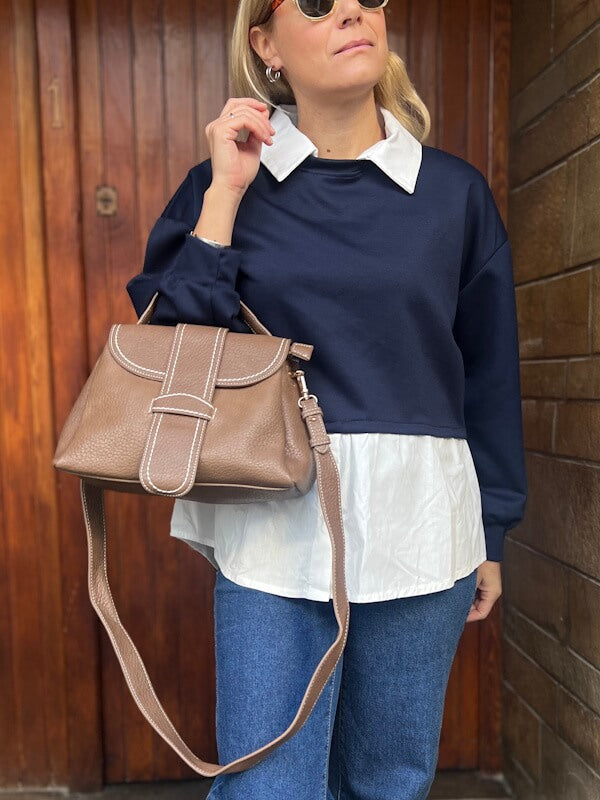 May Layer top in Navy