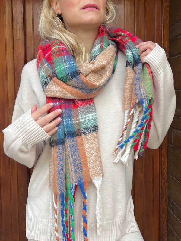 Jess Tassel Scarf in Multi