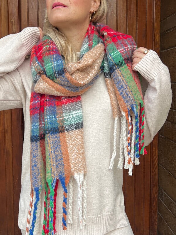 Jess Tassel Scarf in Multi