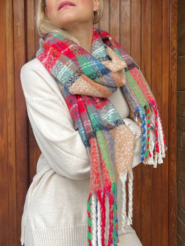 Jess Tassel Scarf in Multi