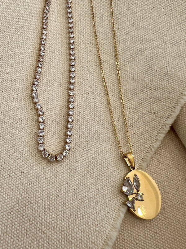 Lucky Crystal Charm in Gold