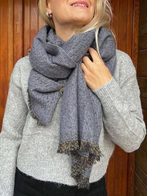 Beive Wrap Scarf in Denim