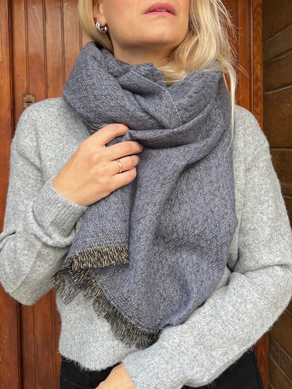Beive Wrap Scarf in Denim