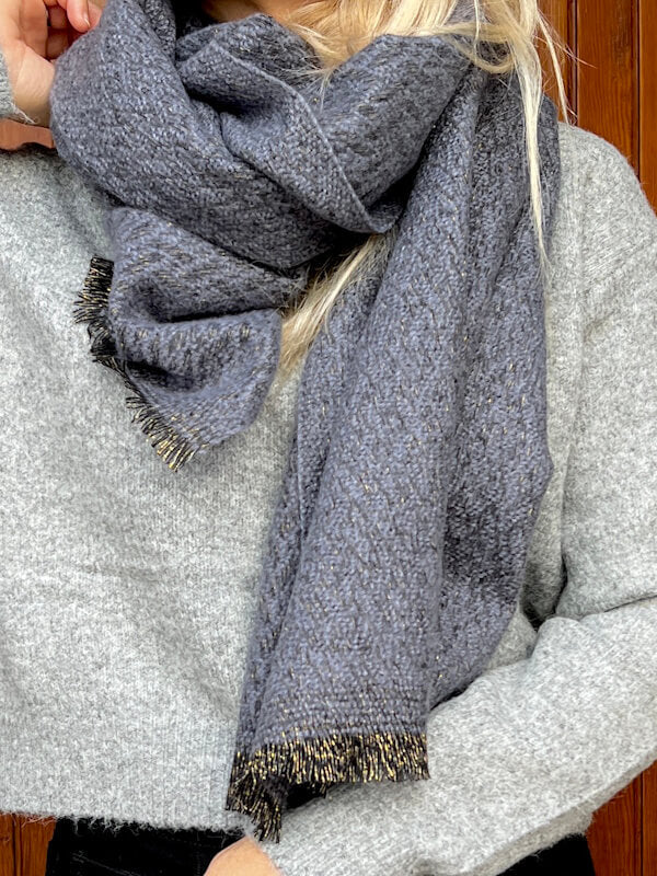 Beive Wrap Scarf in Denim