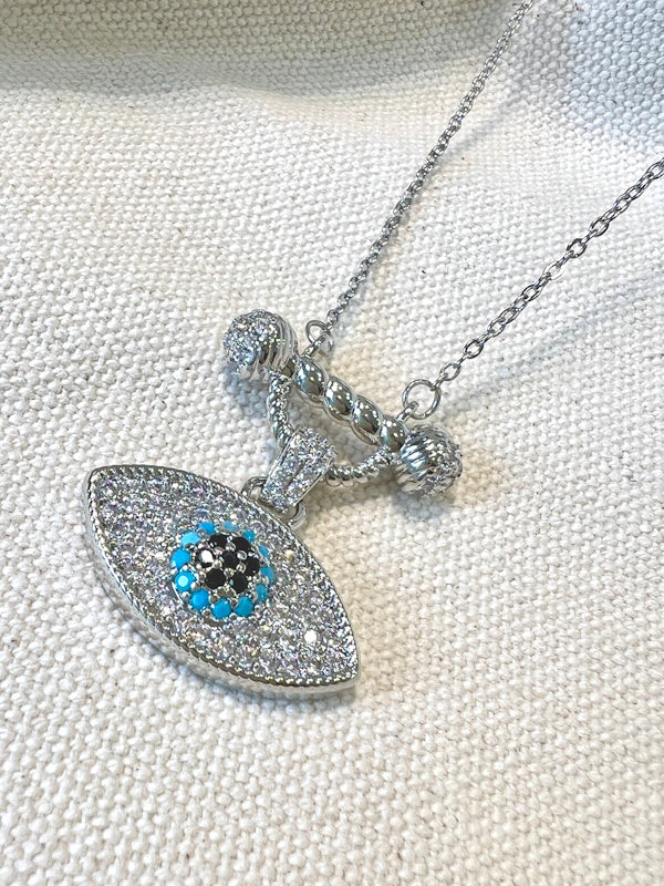 Diam Eye Charm in Silver