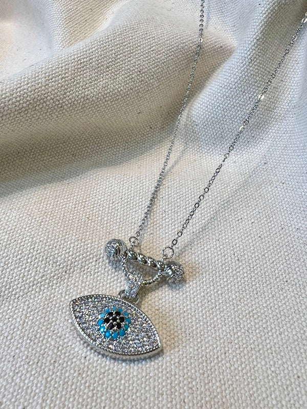 Diam Eye Charm in Silver