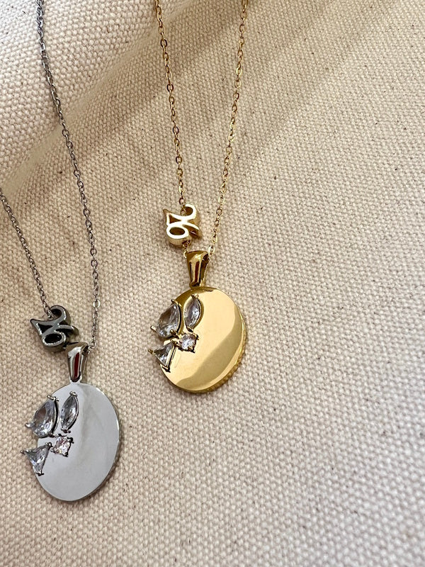 Lucky 26 Crystal Charm in Gold