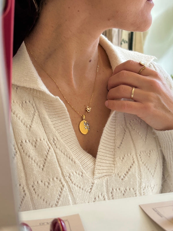 Lucky 26 Crystal Charm in Gold