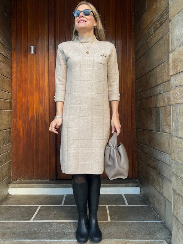 Shenia Dress in Beige