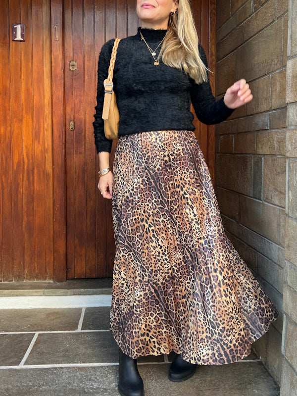 Leopard Waffle Skirt
