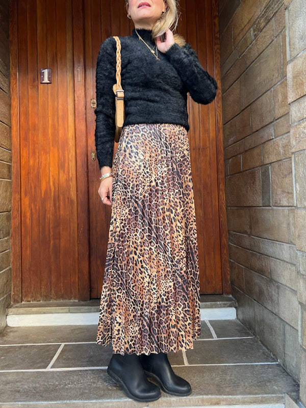 Leopard Waffle Skirt