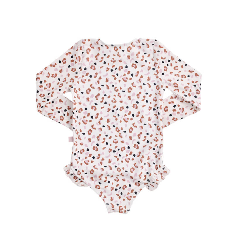 Swim Essentials - Ολόσωμο μαγιό "Offwhite Khaki Leopard"