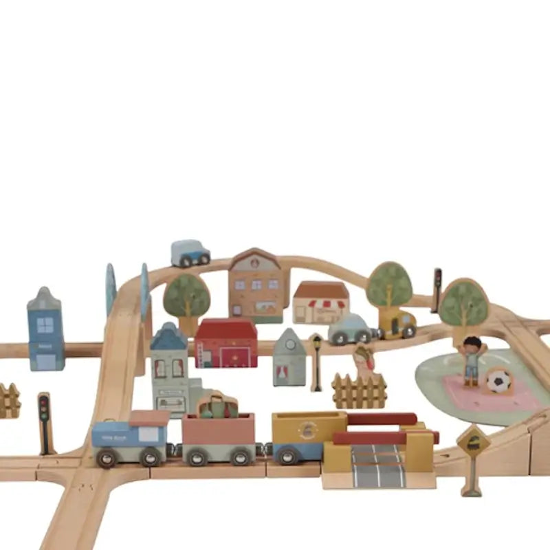 Little Dutch Σετ παιχνιδιού τρενάκι με ράγες και οχήματα XL