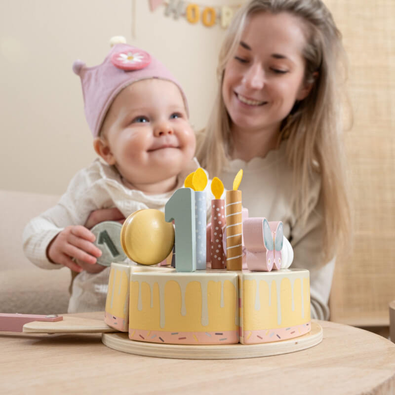 Little Dutch Στέμμα γενεθλίων με αριθμούς Ροζ