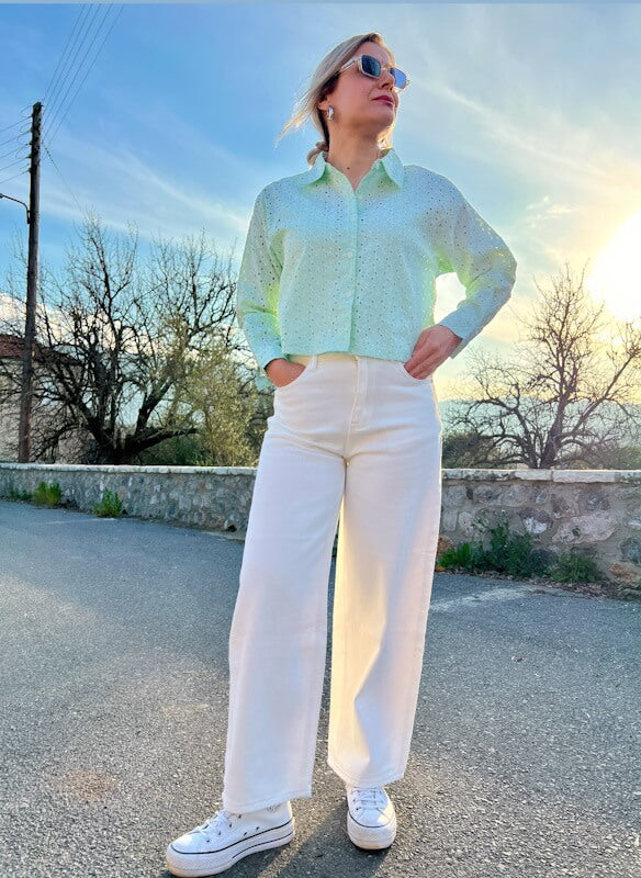 Wide Leg Jeans - White