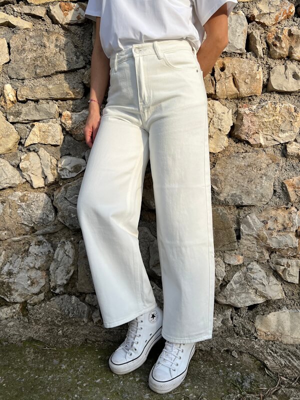 Wide Leg Jeans - White