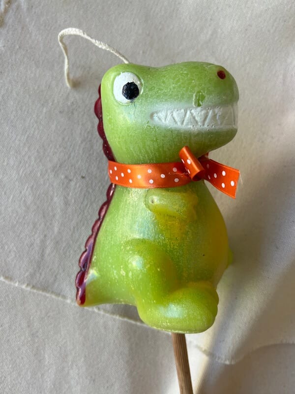 Handmade 3D Dino Λαμπάδα - Lime