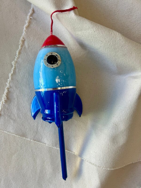 Handmade 3D Rocket Λαμπάδα - Blue