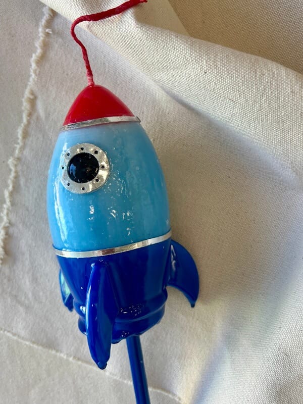 Handmade 3D Rocket Λαμπάδα - Blue